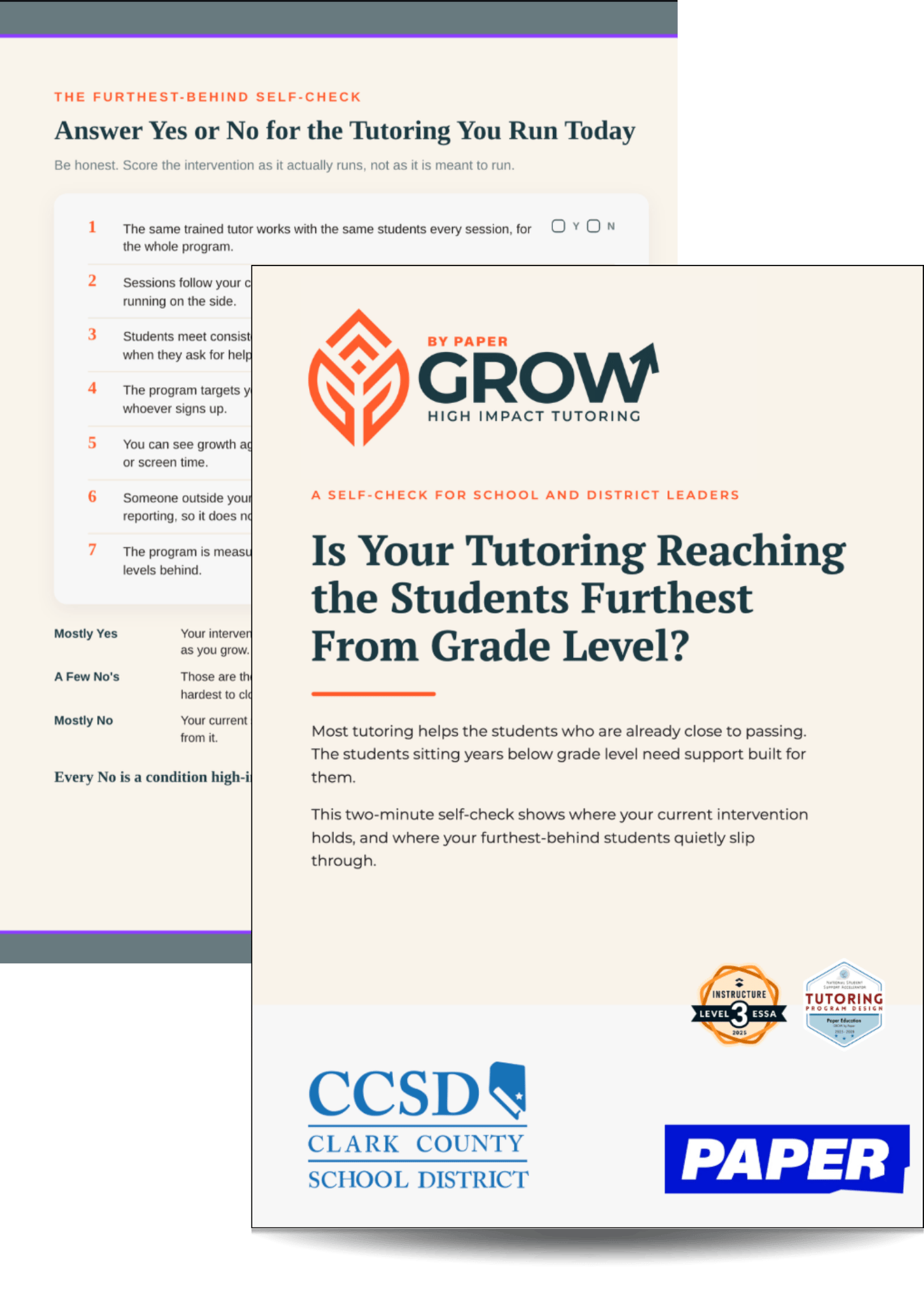 CCSD Tutoring Self Assessment CCSD Tutoring Self Assessment