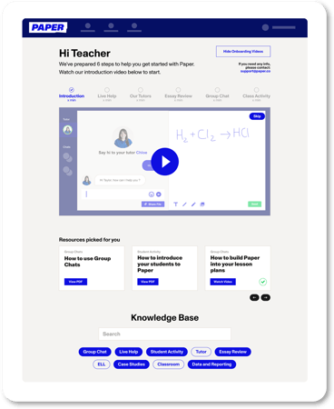 Screenshot of Paper's Student Dashboard Screenshot of Paper's Student Dashboard