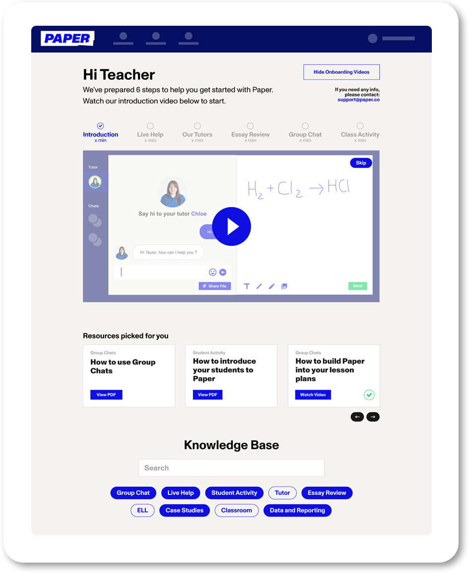 Screenshot of Paper's Student Dashboard Screenshot of Paper's Student Dashboard